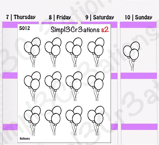 S012  Balloon Sticker Sheet – Simpl3Cr3ationss2