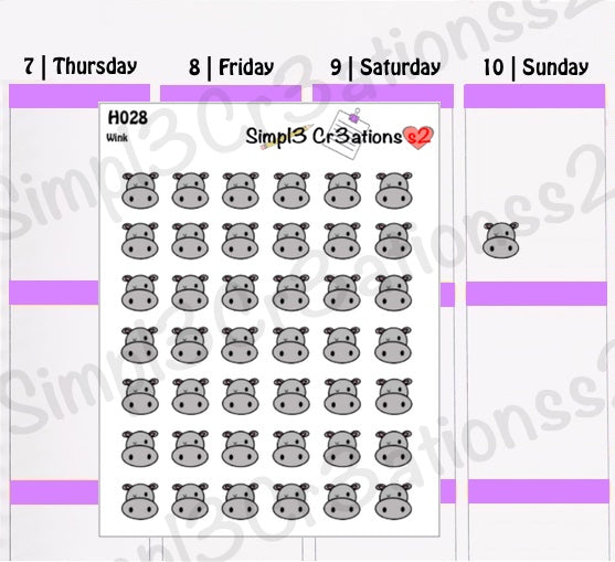 H027 | Hilbert Winking Emoji Sticker Sheet (6585889062981)