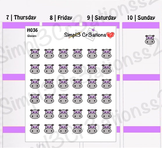 H036 | Hilbert With Glasses sticker Sheet (6586521550917)
