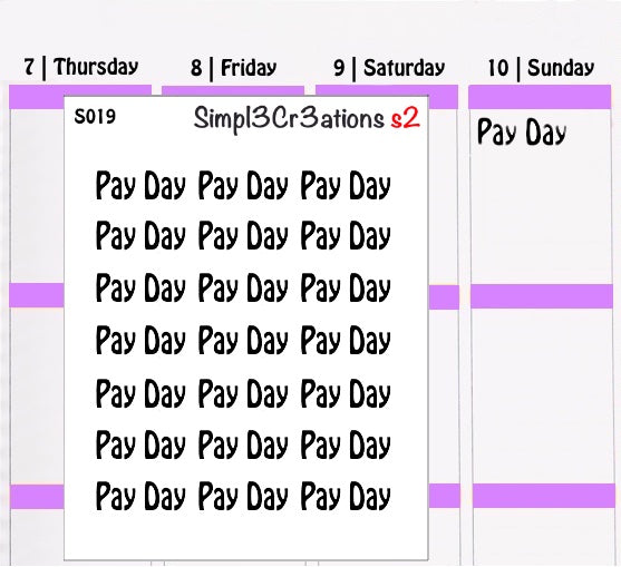 S019 | Pay Day Sticker Sheet (1356590317615)