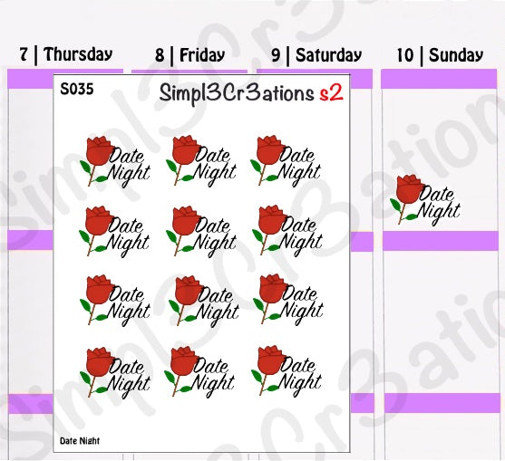 S035 | Date Night Sticker Sheet (4249995935791)