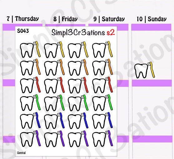 S043 | Dental Sticker Sheet (4323207479365)