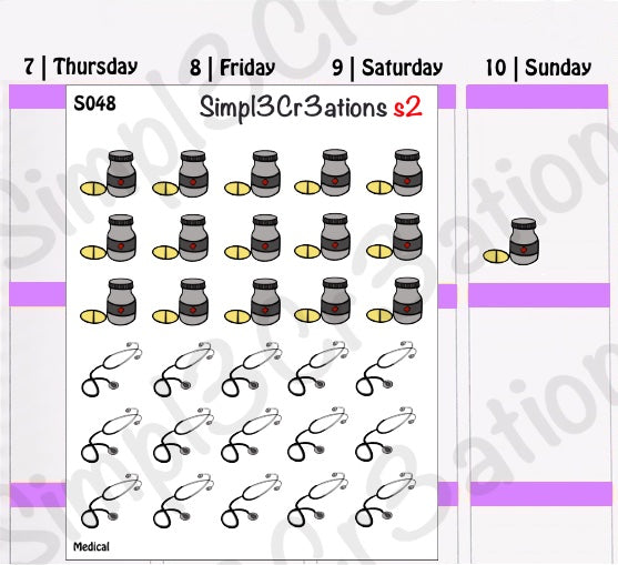 S048 | Medical Sticker Sheet (4323209379909)