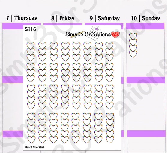 S116 | Heart Checklist Sticker Sheet (4571983511621)