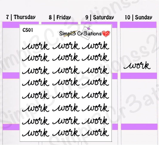 CS01 | Work Script on Clear Sticker Paper (7438893711429)