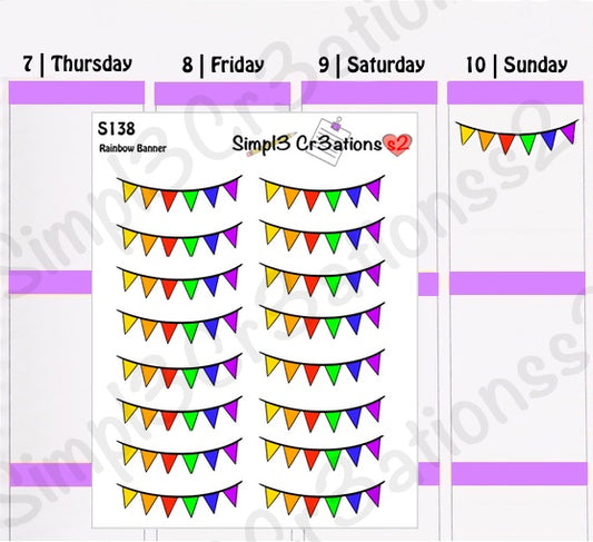 S138 | Rainbow Coloured Banner Sticker Sheet (7467825791045)