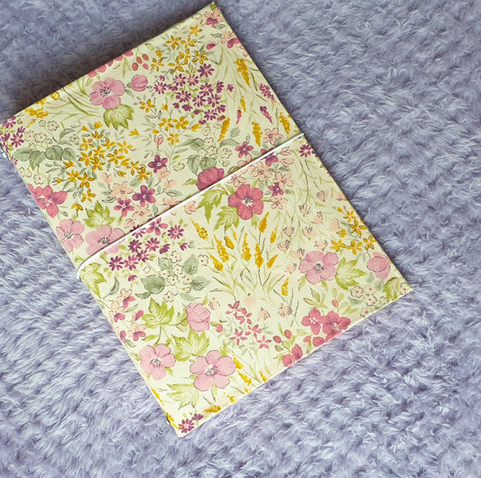 B601 | B6 Pink Floral Cardboard/Fabric Travelers Notebook (4331028250693)