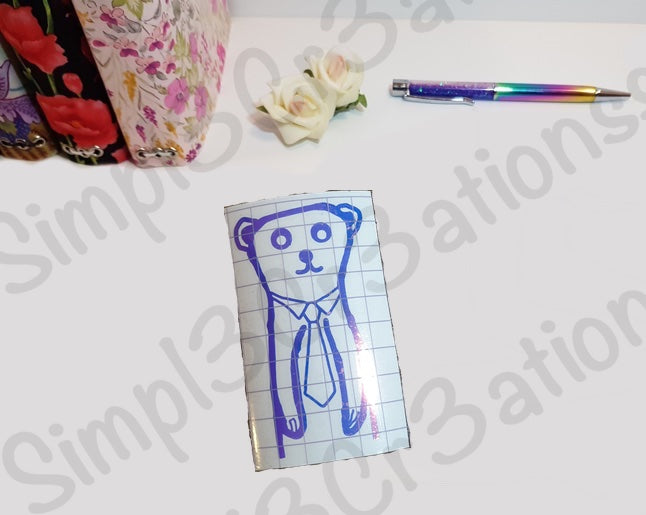 V003 | Bear With Tie Vinyl Sticker (1388265504815)