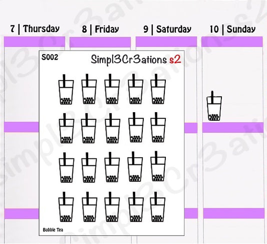 S002 | Bubble Tea Sticker Sheet (1354705174575)