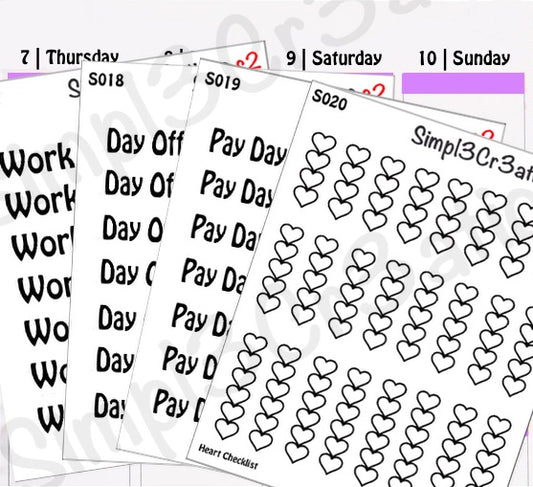 B001 | Sticker Bundle #1 - Work, Pay Day, Day Off, Checklists (1382647496751)