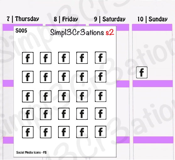 S005 | Social Media (FB) Planner Stickers (1356533760047)