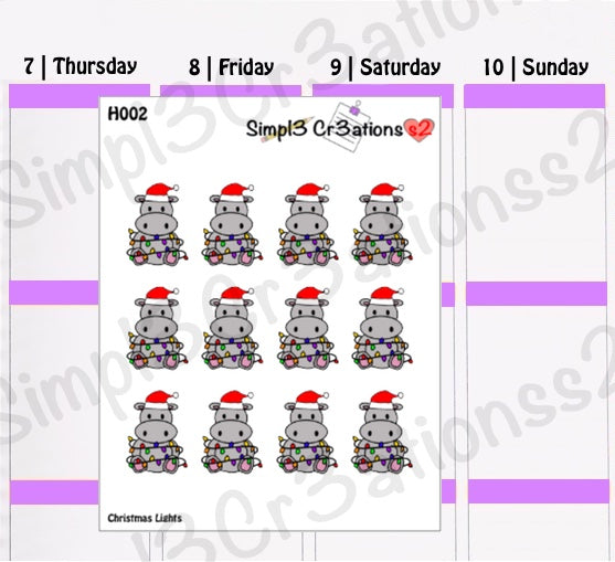 H002 | Hilbert In Christmas Lights Sticker Sheet (4622337540165)