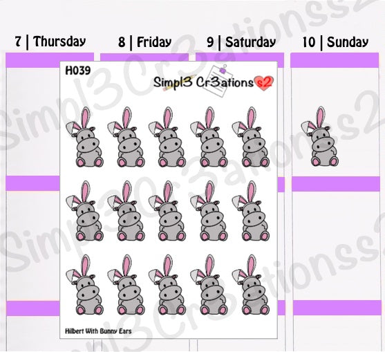 H039 | Hilbert With Bunny Ears Sticker Sheet (6586534035525)