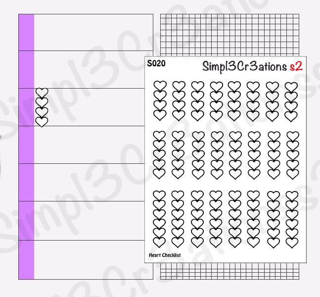 S020 | Heart Checklist Sticker Sheet (1356538052655)