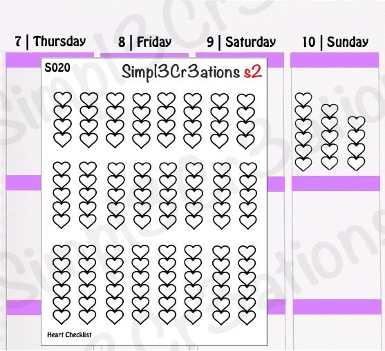 S020 | Heart Checklist Sticker Sheet (1356538052655)