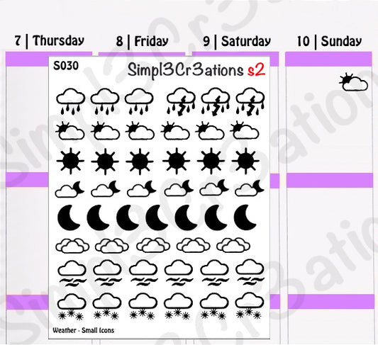 S030 | Weather Sticker Sheet - Small (4249941278767)