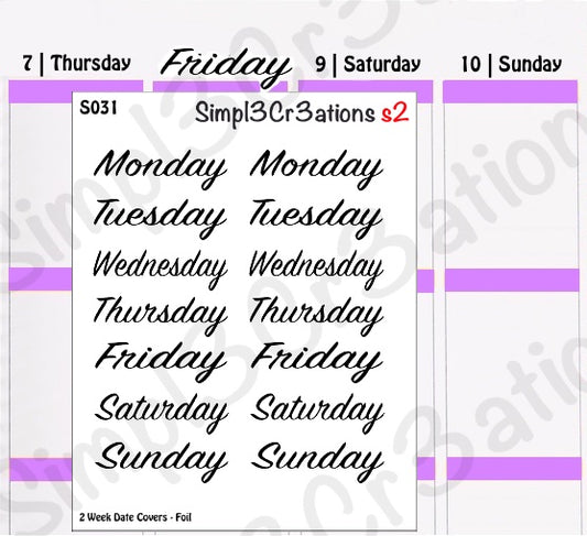 S031 | Words Date Covers Sticker Sheet (4249966739503)