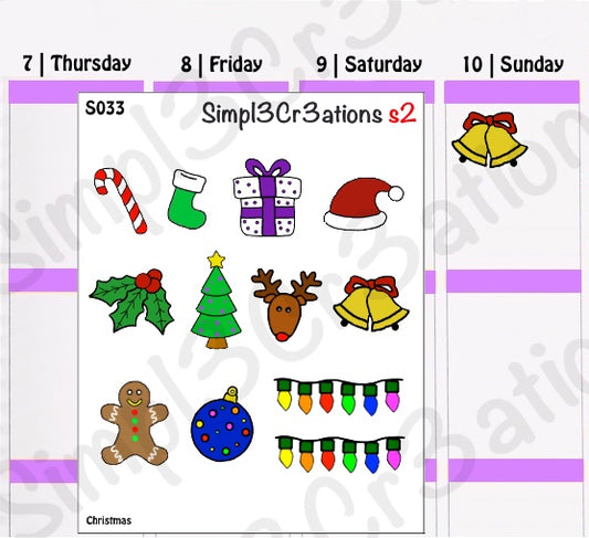 S033 | Christmas Sticker Sheet (4249988530223)