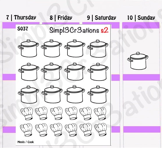 S037 | Meals / Cook Sticker Sheet (4308152549423)