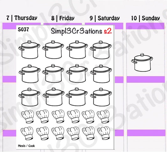 S037 | Meals / Cook Sticker Sheet (4308152549423)