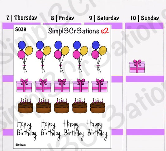 S038 | Birthday Sticker Sheet (4308153106479)