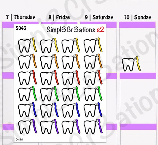 S043 | Dental Sticker Sheet (4323207479365)