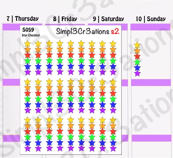 S059 | Star Checklist Sticker Sheet (4333063405637)