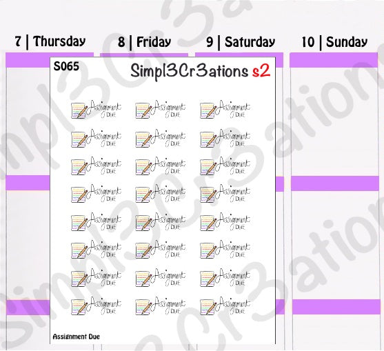 S065 | Assignment Due Sticker Sheet (4333075824709)