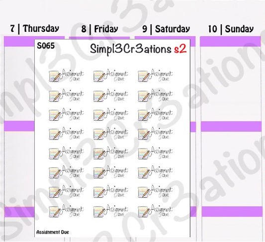 S065 | Assignment Due Sticker Sheet (4333075824709)