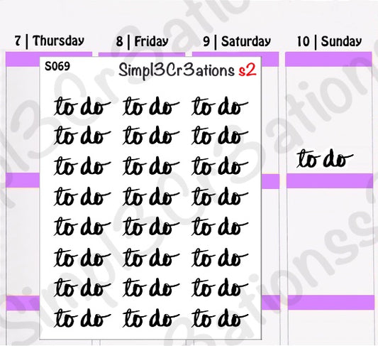 S069 | To Do Script Sticker Sheet (4335553642565)