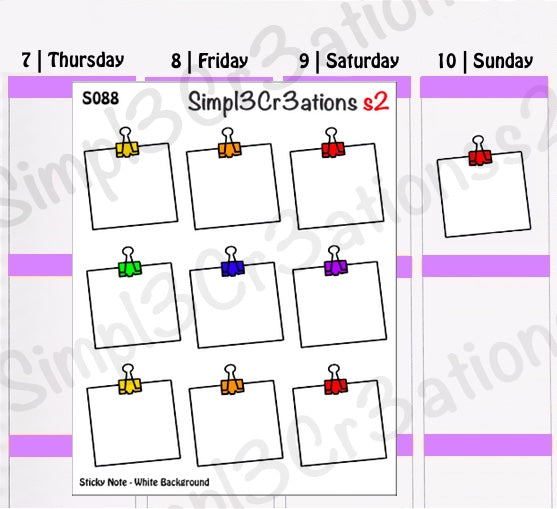 S088 | Sticky Note With Coloured Bulldog Clip (4480758874181)