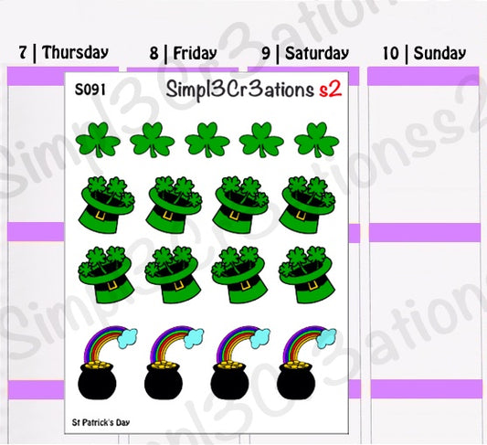 S091 | St Patrick's Day Sticker Sheet (4480777355333)