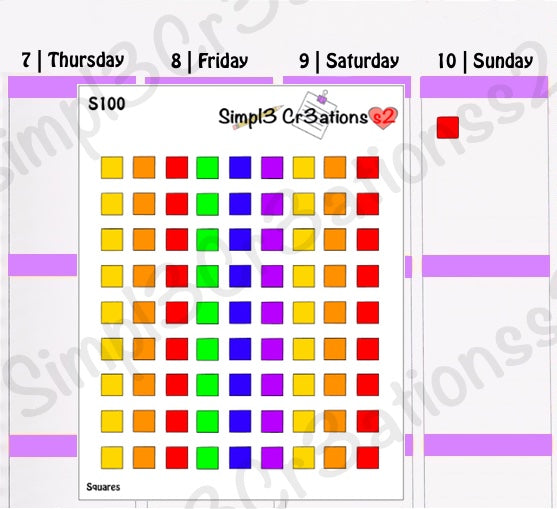 S100 | Squares Sticker Sheet (4530930417733)