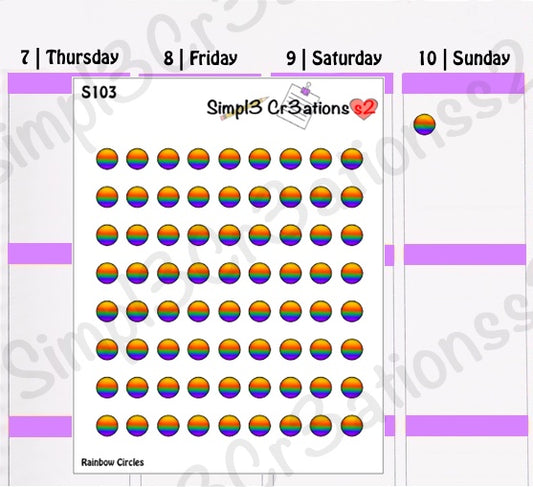 S103 | Rainbow Ombre Circles Sticker Sheet (4530977931333)