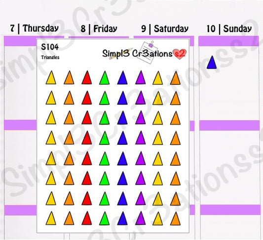 S104 | Triangles Sticker Sheet (4530978127941)