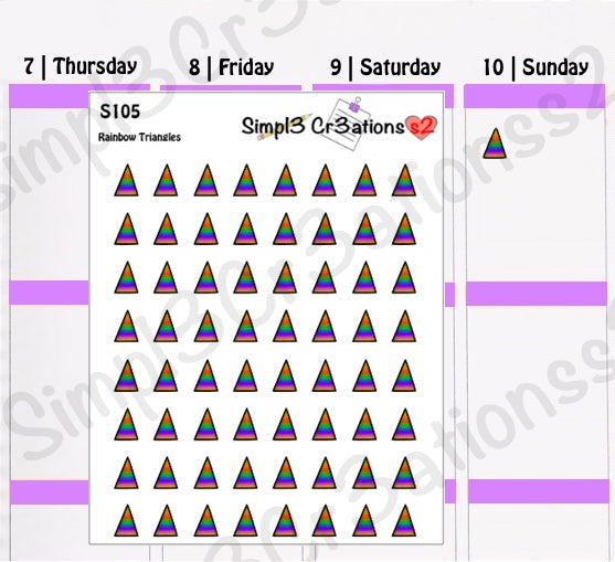 S105 | Rainbow Ombre Triangles Sticker Sheet (4530978422853)