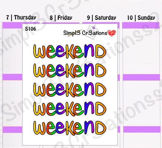 S106 | Rainbow Ombre Weekend Sticker Sheet (4530978586693)