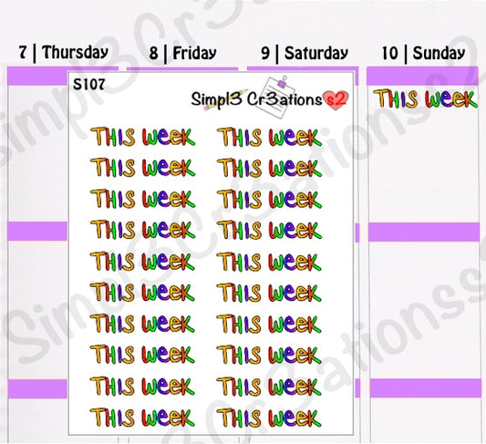 S107 | Rainbow Ombre This Week Sticker Sheet (4530978750533)