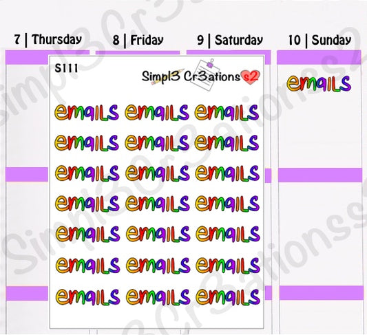 S111 | Rainbow Ombre Emails Sticker Sheet (4530982027333)