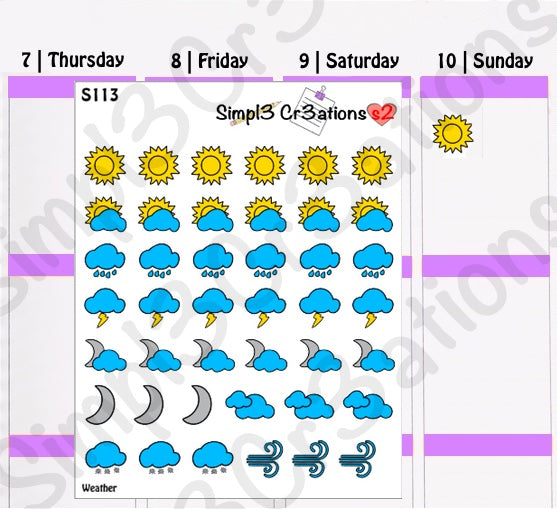 S113 | Weather Sticker Sheet (4571982659653)