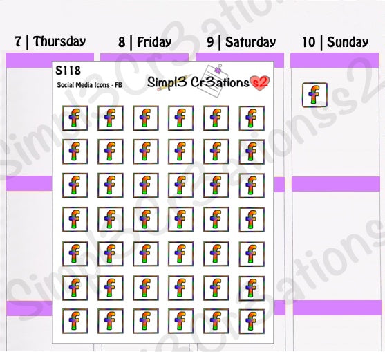 S118 | Social Media Icons Sticker Sheet (4620301598789)