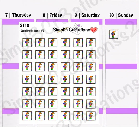 S118 | Social Media Icons Sticker Sheet (4620301598789)