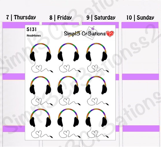 S131 | Headphones Sticker Sheet (4620311134277)