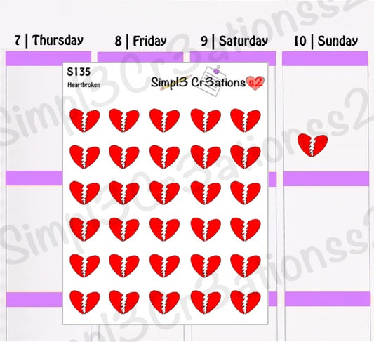 S135 | Heartbroken Sticker Sheet (6585876512837)