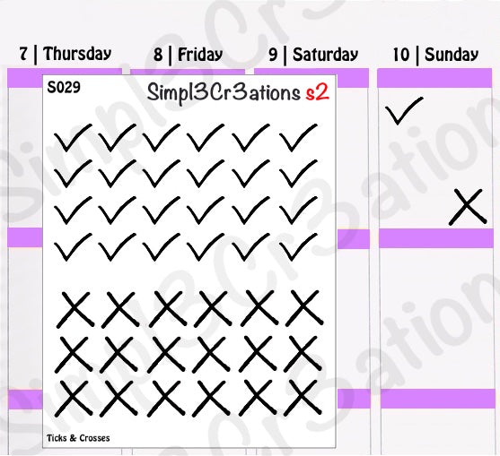 S029 | Ticks and Crosses Sticker Sheet (1388252921903)