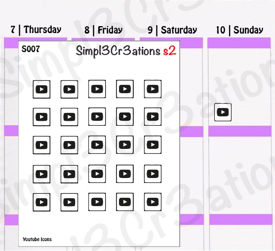 S007 | Social Media (YT) Planner Stickers (1356549226543)